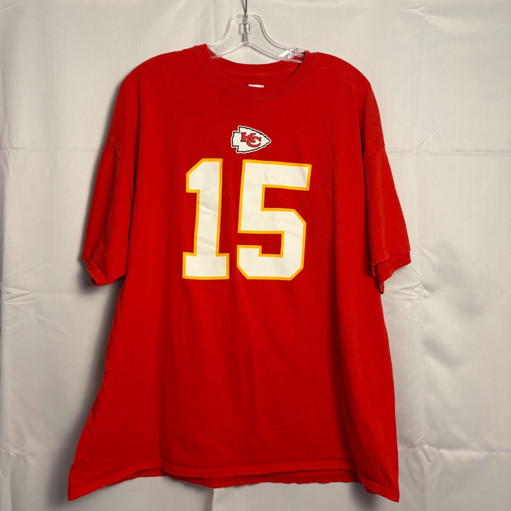 Fanatics Mens Kansas City Chiefs‎ Patrick Mahomes 15 T-Shirt Red Cotton XL